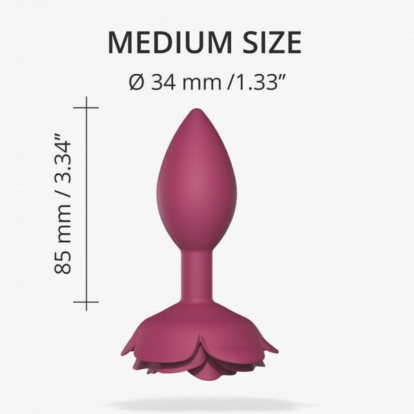 Силіконова анальна пробка з трояндою, розмір М, сливова - Love To Love OPEN ROSES M SIZE PLUM STAR SO5984 фото