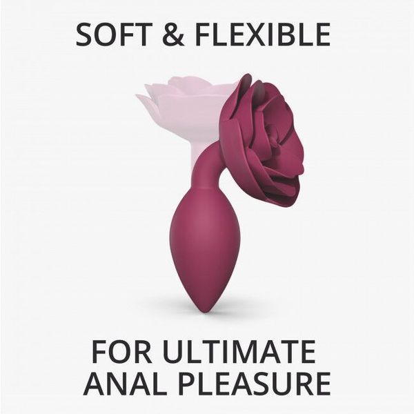 Силіконова анальна пробка з трояндою, розмір М, сливова - Love To Love OPEN ROSES M SIZE PLUM STAR SO5984 фото