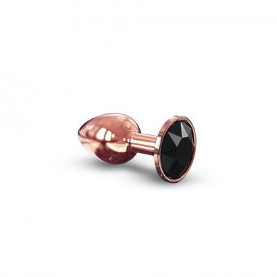 Анальна пробка рожеве золото з чорним кристалом - Dorcel Diamond Plug Rose Gold S SO5534 фото
