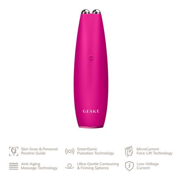 Мікрострумова ручка для підтяжки обличчя GESKE MicroCurrent Face-Lift Pen 6в1 magenta HB0120 фото