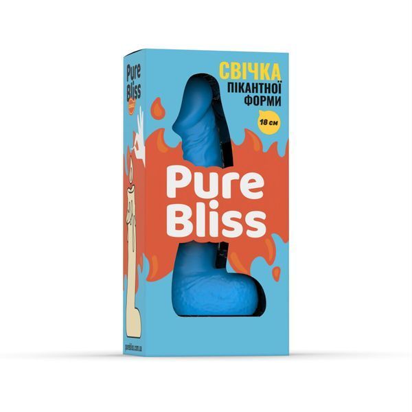 Свічка у вигляді члена 18 см &mdash; Pure Bliss BIG Blue SX1699 фото