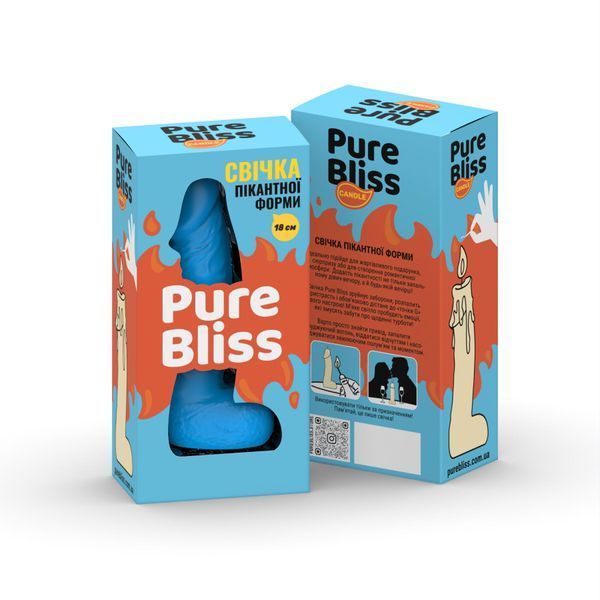 Свічка у вигляді члена 18 см &mdash; Pure Bliss BIG Blue SX1699 фото