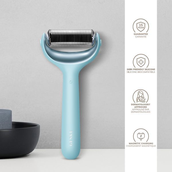 Електронний ролер для обличчя та тіла з мікроголками GESKE MicroNeedle Face&Body Roller 8в1 turquoise HB0202 фото