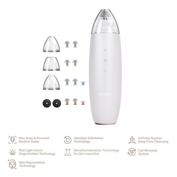 Мікродермабразійний пристрій для видалення чорних цяток GESKE MicroDermabrasion Blackhead Remover 7в1 starlight HB0573 фото