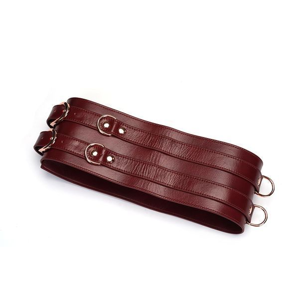 Шкіряний пояс для бондажу Liebe Seele Wine Red Waist Cuff, розмір S SO9460 фото