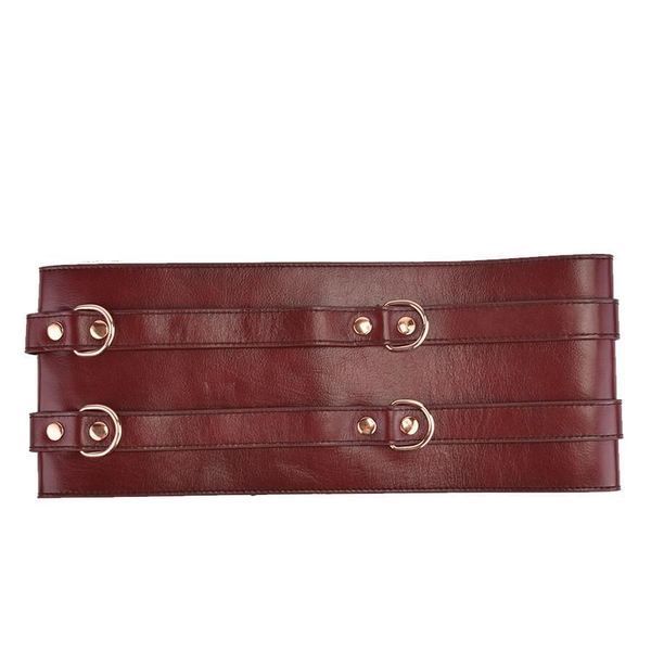 Шкіряний пояс для бондажу Liebe Seele Wine Red Waist Cuff, розмір S SO9460 фото