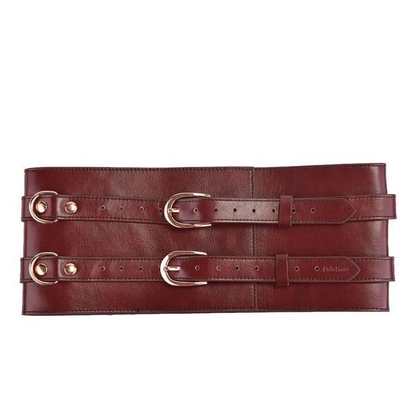 Шкіряний пояс для бондажу Liebe Seele Wine Red Waist Cuff, розмір S SO9460 фото
