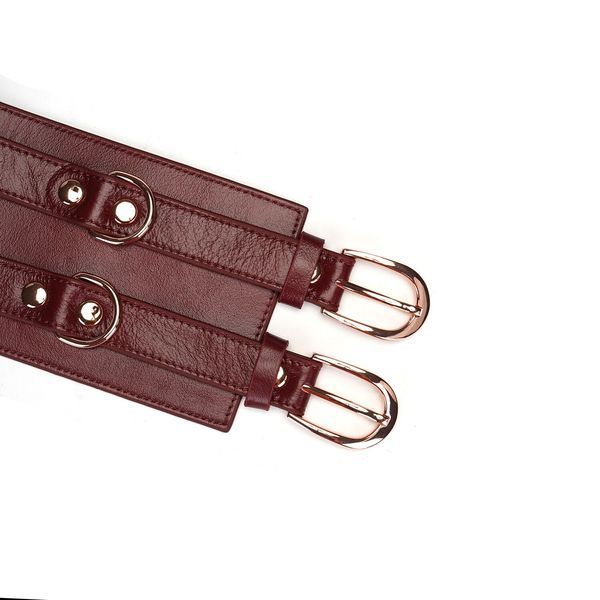 Шкіряний пояс для бондажу Liebe Seele Wine Red Waist Cuff, розмір S SO9460 фото
