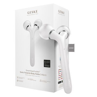 Електронний ультразвуковий ролик для обличчя та тіла GESKE Sonic Facial&Body Roller 4в1 white HB0039 фото