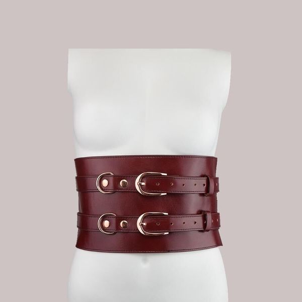 Шкіряний пояс для бондажу Liebe Seele Wine Red Waist Cuff, розмір M SO9461 фото