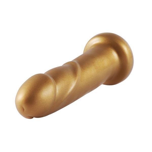 Золотий фалоімітатор Hismith 6.8&Prime; Golden Silicone Dildo, система KlicLok SO6202 фото