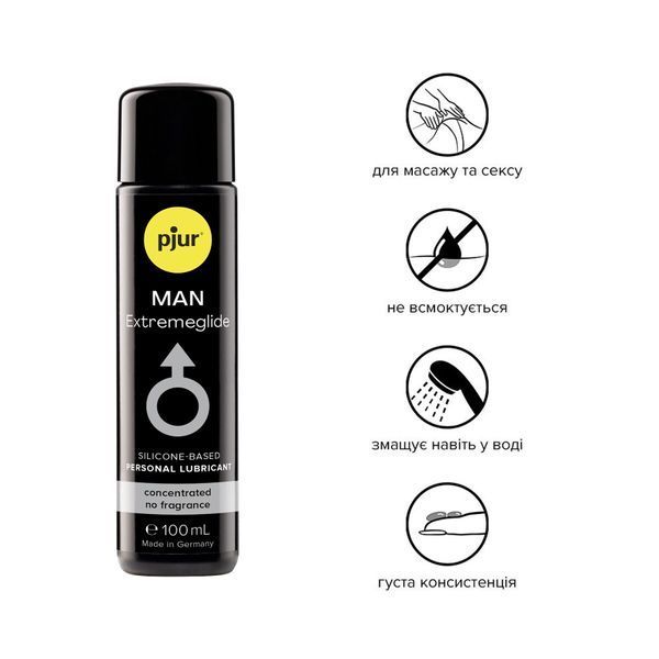 Густа силіконова змазка pjur MAN Premium Extremeglide 100 мл із тривалим ефектом, економна PJ10640 фото
