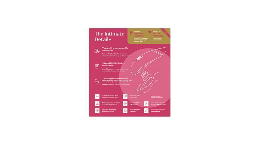 Вакуумний кліторальний стимулятор - Raspberry, функції Autopilot та Smart Silence Womanizer Premium 2 SO8753 фото