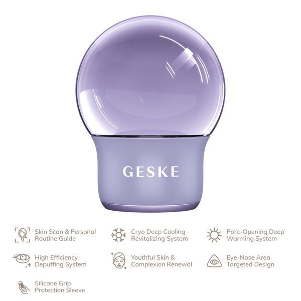 Масажер для обличчя і тіла GESKE Cool&Warm Face and Body Massager 7в1 purple HB0303 фото
