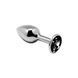 Металева анальна пробка з чорним кристалом, розмір S - Alive Mini Metal Butt Plug Black S SO6011 фото 1