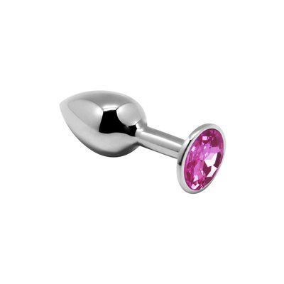 Металева анальна пробка з рожевим кристалом, розмір S - Alive Mini Metal Butt Plug Pink S SO6012 фото