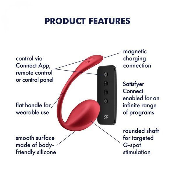 Смарт-віброяйце Satisfyer Shiny Petal Connect App, керування зі смартфона, пульт ДК SX1220 фото