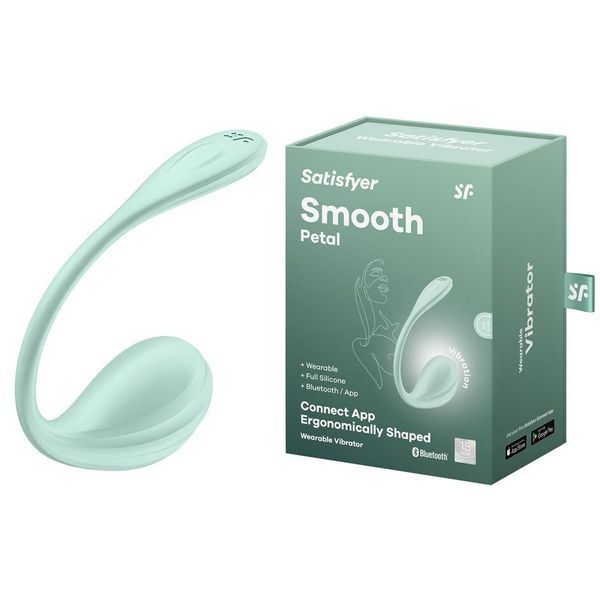 Віброяйце Satisfyer Smooth Petal Connect App Mint SX0666 фото