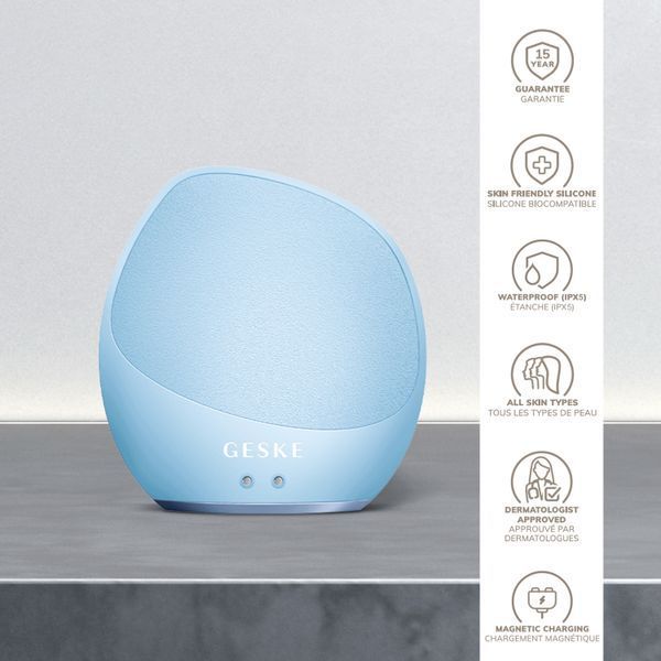 Ультразвукова щітка для тіла та інтенсивний пілінг GESKE Sonic Body Brush&Intensive Exfoliator 7в1 aquamarine HB0351 фото