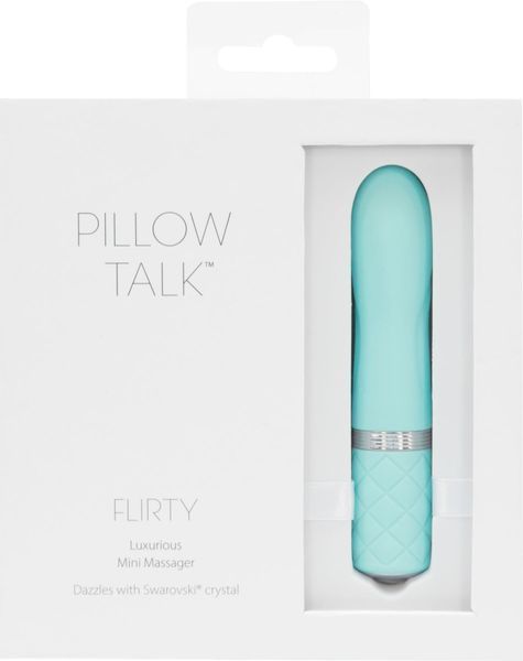 Розкішний вібратор з кристалом Сваровські, гнучка голівка PILLOW TALK - Flirty Teal SO2726 фото