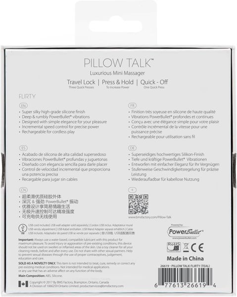 Розкішний вібратор з кристалом Сваровські, гнучка голівка PILLOW TALK - Flirty Teal SO2726 фото