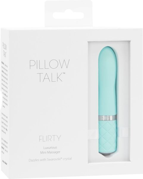 Розкішний вібратор з кристалом Сваровські, гнучка голівка PILLOW TALK - Flirty Teal SO2726 фото