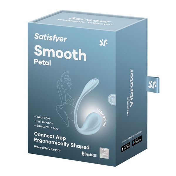 Віброяйце Satisfyer Smooth Petal Connect App Light Blue SX0667 фото