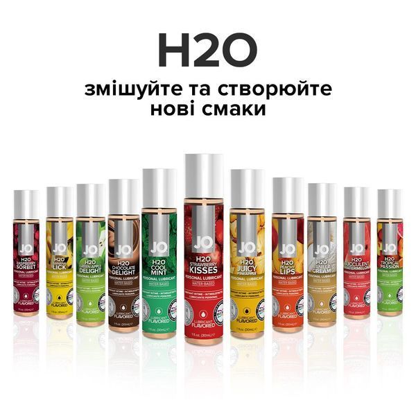 Лубрикант зі смаком Полуниці, на водній основі, без цукру, рослинний гліцерин &ndash; System JO H2O (30 мл) SO1469 фото