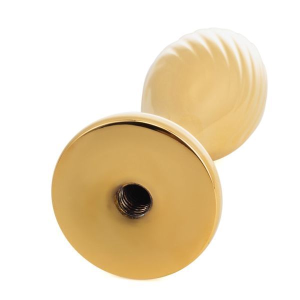 Металева анальна пробка Кролячий хвіст LOCKINK SEVANDA White Bunny-Tail Anal Pear-shape Plug SX0868 фото
