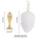 Металева анальна пробка Кролячий хвіст LOCKINK SEVANDA White Bunny-Tail Anal Pear-shape Plug SX0868 фото 6