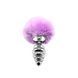 Металева анальна пробка Кролячий хвостик, діаметр 3,4 см, фіолетовий - Alive Fluffy Twist Plug M Purple SO6308 фото 1