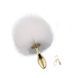 Металева анальна пробка Кролячий хвіст LOCKINK SEVANDA White Bunny-Tail Anal Pear-shape Plug SX0868 фото 1