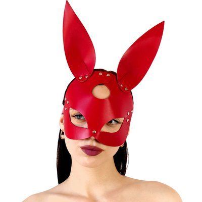 Шкіряна маска зайки, червона - Art of Sex Bunny mask SO9645 фото