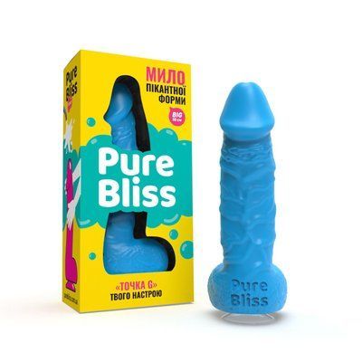 Крафтове мило-член із присоскою, натуральне, 18 см &mdash; Pure Bliss BIG Blue SO6370 фото