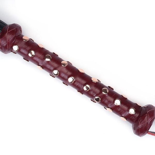 Флогер шкіряний Liebe Seele Wine Red Studded Flogger SO9466 фото