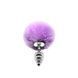 Металева анальна пробка Кролячий хвостик, діаметр 2,9 см, фіолетовий - Alive Fluffy Twist Plug S Purple SO6306 фото 1