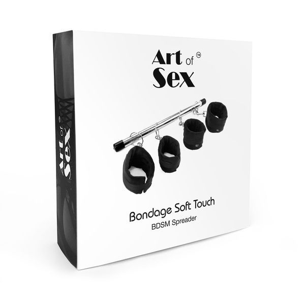 Колодка-розпірка для рук та ніг Art of Sex -Bondage Soft Touch BDSM Spreader, колір чорний SO7523 фото