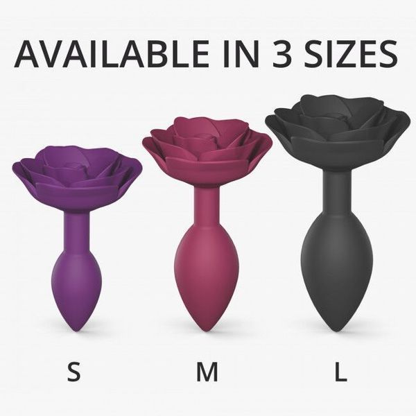 Силіконова анальна пробка з трояндою, розмір S, фіолетова - Love To Love OPEN ROSES S SIZE PURPLE RAIN SO5985 фото