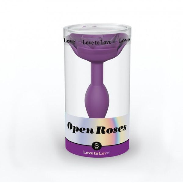 Силіконова анальна пробка з трояндою, розмір S, фіолетова - Love To Love OPEN ROSES S SIZE PURPLE RAIN SO5985 фото