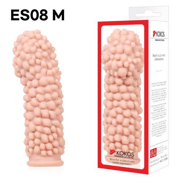 Насадка на член, потовщувальна, стимулюючий рельєф, розмір M - Kokos Extreme Sleeve ES.08 М SO1818 фото