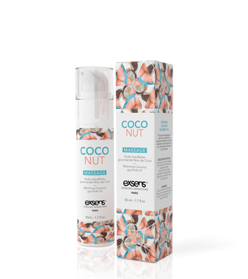 Масажна олія розігріваюча, з ароматом Кокосу, їстівна, без цукру EXSENS Coconut 50 мл SO2358 фото