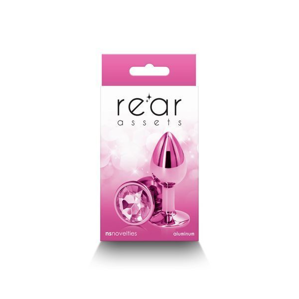 Металева анальна пробка з кристалом, розмір S &mdash; NS Novelties Rear Assets Small Pink sx4371 фото