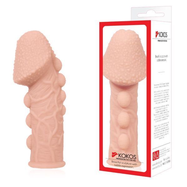 Насадка на член, потовщувальна, стимулюючий рельєф, розмір M - Kokos Extreme Sleeve ES.09 М SO1819 фото