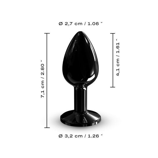 Металева анальна пробка з чорним кристалом, розмір S - Dorcel Diamond Plug SO7808 фото