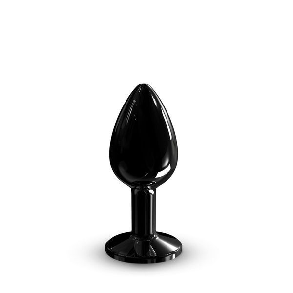 Металева анальна пробка з чорним кристалом, розмір S - Dorcel Diamond Plug SO7808 фото