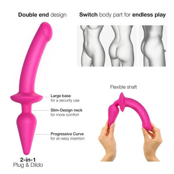 Анальна пробка з дилдо 2в1, розмір L, діаметр 4,5/3,4 см - Strap-On-Me SWITCH PLUG-IN DILDO No. 1 SO6829 фото