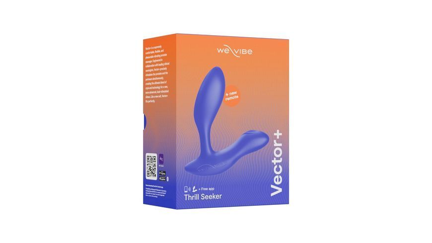 Смарт-вібромасажер простати, пульт ДУ, регульований кут нахилу We-Vibe Vector+ ROYAL BLUE SO8242 фото