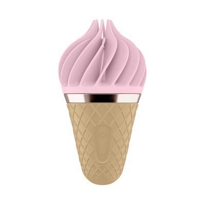 Морозиво-спінатор, 10 режимів роботи, водонепроникний - Satisfyer Lay-On - Sweet Treat Pink/Brown SO3552 фото