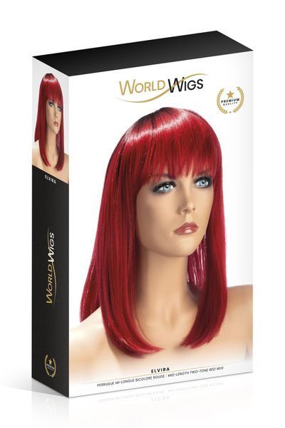 Парик Двокольоровий Червоний Elvira Mid-Length World Wigs SO4692 фото