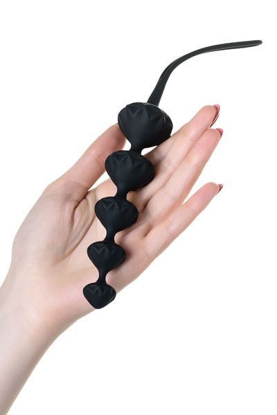 Набір анальних намистин, макс. діаметр 3,3 см та 3,5 см, силікон - Satisfyer Beads Black SO2740 фото